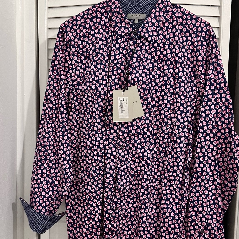 Ted Baker London - NWT, XL (5) Pink Rose, Button Down, Long Sleeve, Men’s Shirt - Picture 6 of 8